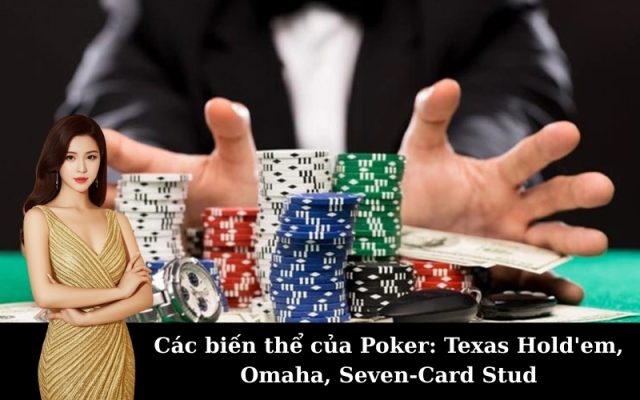 Các biến thể của Poker: Texas Hold'em, Omaha, Seven-Card Stud